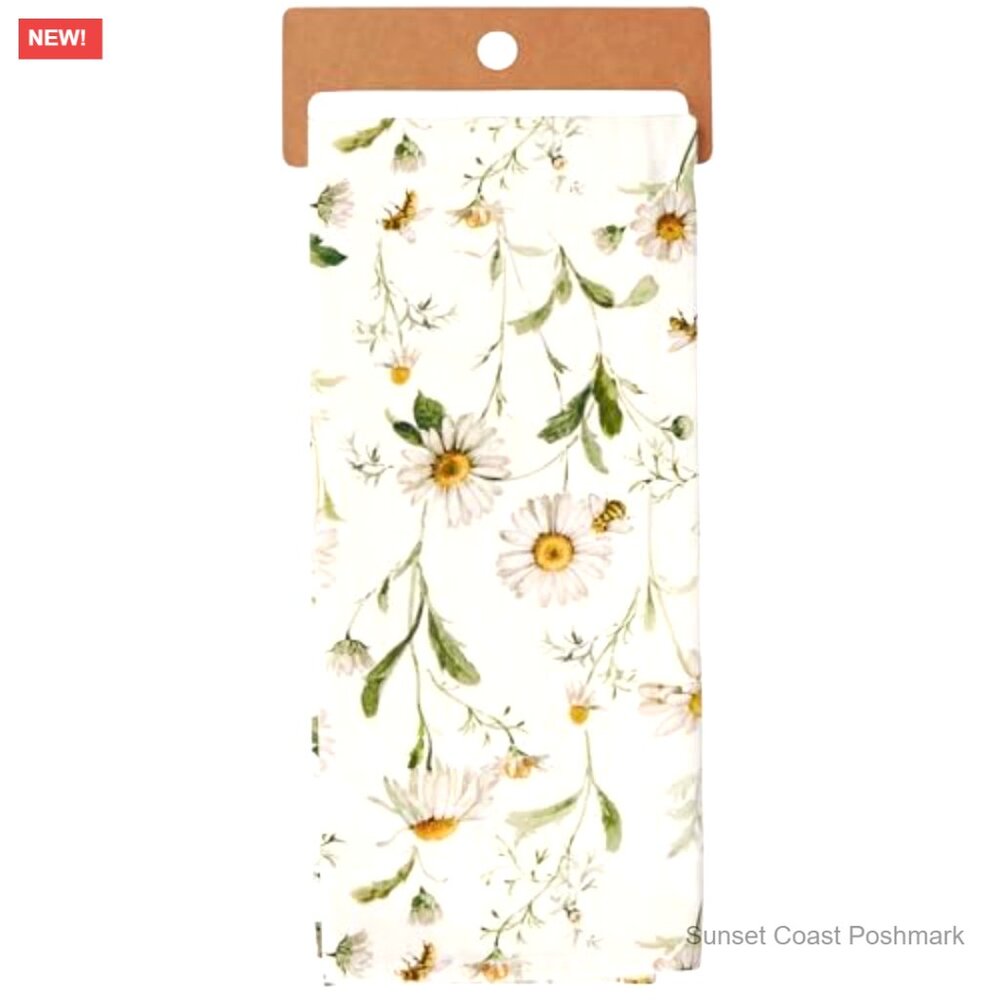 Cotton Kitchen Towel with Terrycloth Back, Daisy Lace Design - Picture 3 of 6